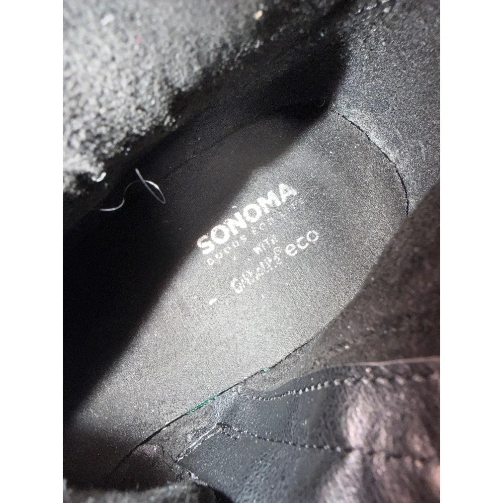 Sonoma Goods For Life Saxophone Black Slouchy Mid-Calf Lug Sole Boots Womens 8.5